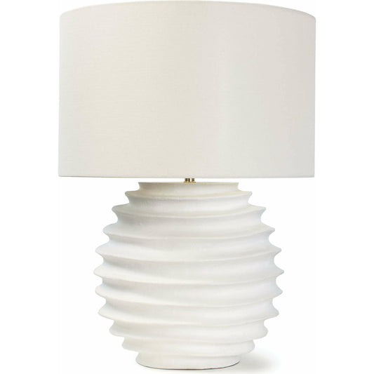 Nabu Metal Table Lamp by Regina Andrew in white. Made from steel in a modern style.