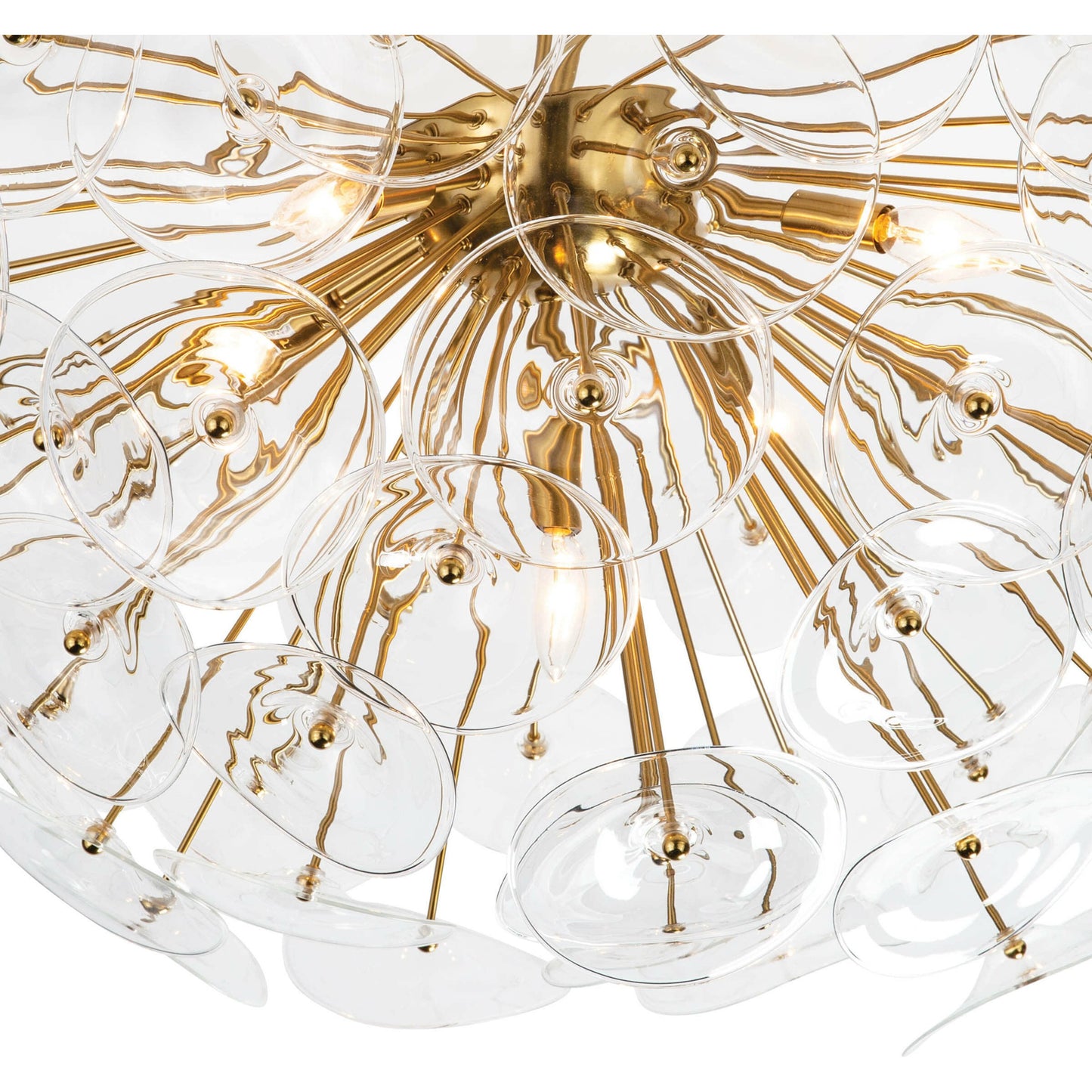 004 SR-770035 | Additional Silo | Poppy Glass Semi Flush Mount by Regina Andrew in brass and natural brass. Made from steel in a transitional style.