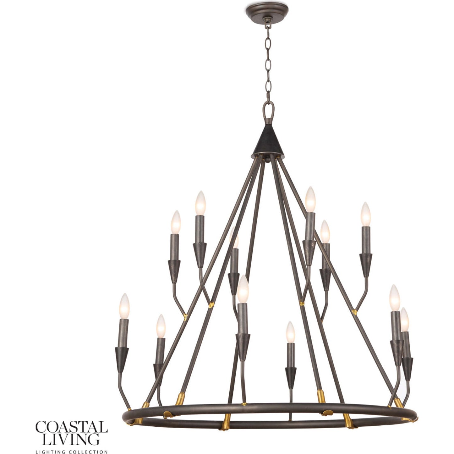 002 S-341696 | Additional Silo | Sierra Chandelier by Regina Andrew in ebony and blackened steel. Made from steel in a transitional style.