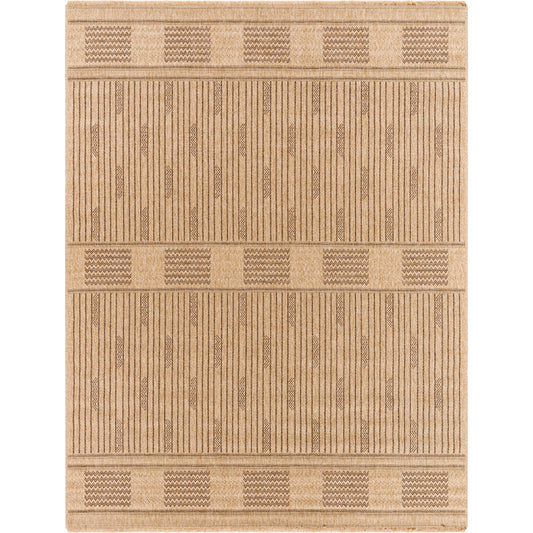 001 SI-1922252 | Primary Silo | Mirage MGE-2309 Indoor/Outdoor Rug by Livabliss in tan, dark brown. Made from 100% polypropylene in a unique style.