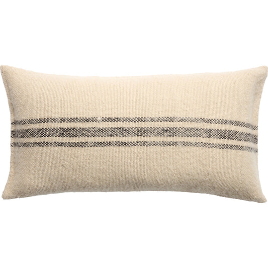 001 SI-2123677,SI-2123678 | Primary Silo | Margosa MGP05 Pillow by Jaipur Living in cream, gray. Made from 100% wool in a cottage & farmhouse style.