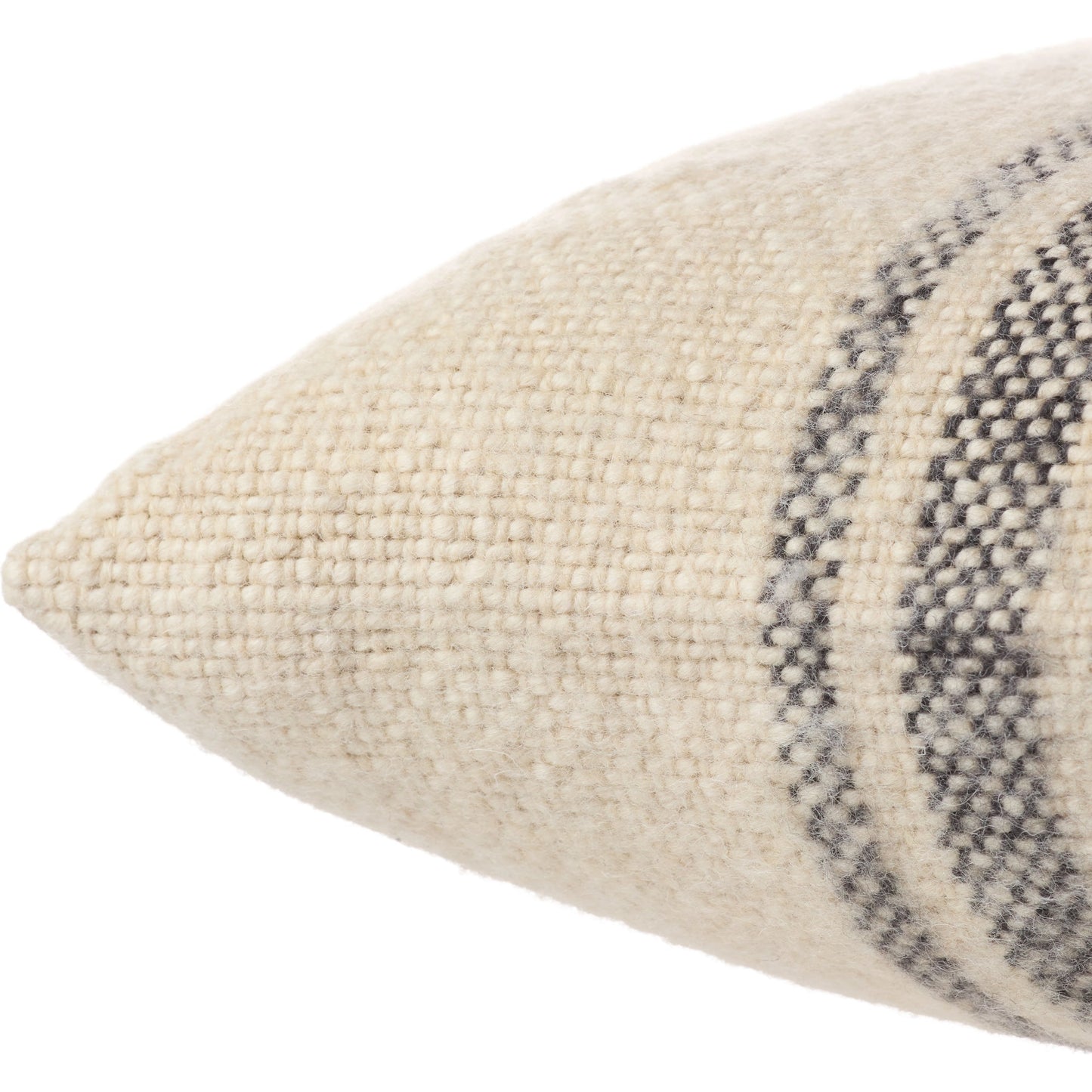 002 SI-2123677,SI-2123678 | Closeup | Margosa MGP05 Pillow by Jaipur Living in cream, gray. Made from 100% wool in a cottage & farmhouse style.