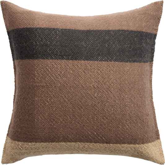 001 SI-2123679,SI-2123680 | Primary Silo | Margosa MGP09 Pillow by Jaipur Living in natural, brown. Made from 100% wool in a cottage & farmhouse style.