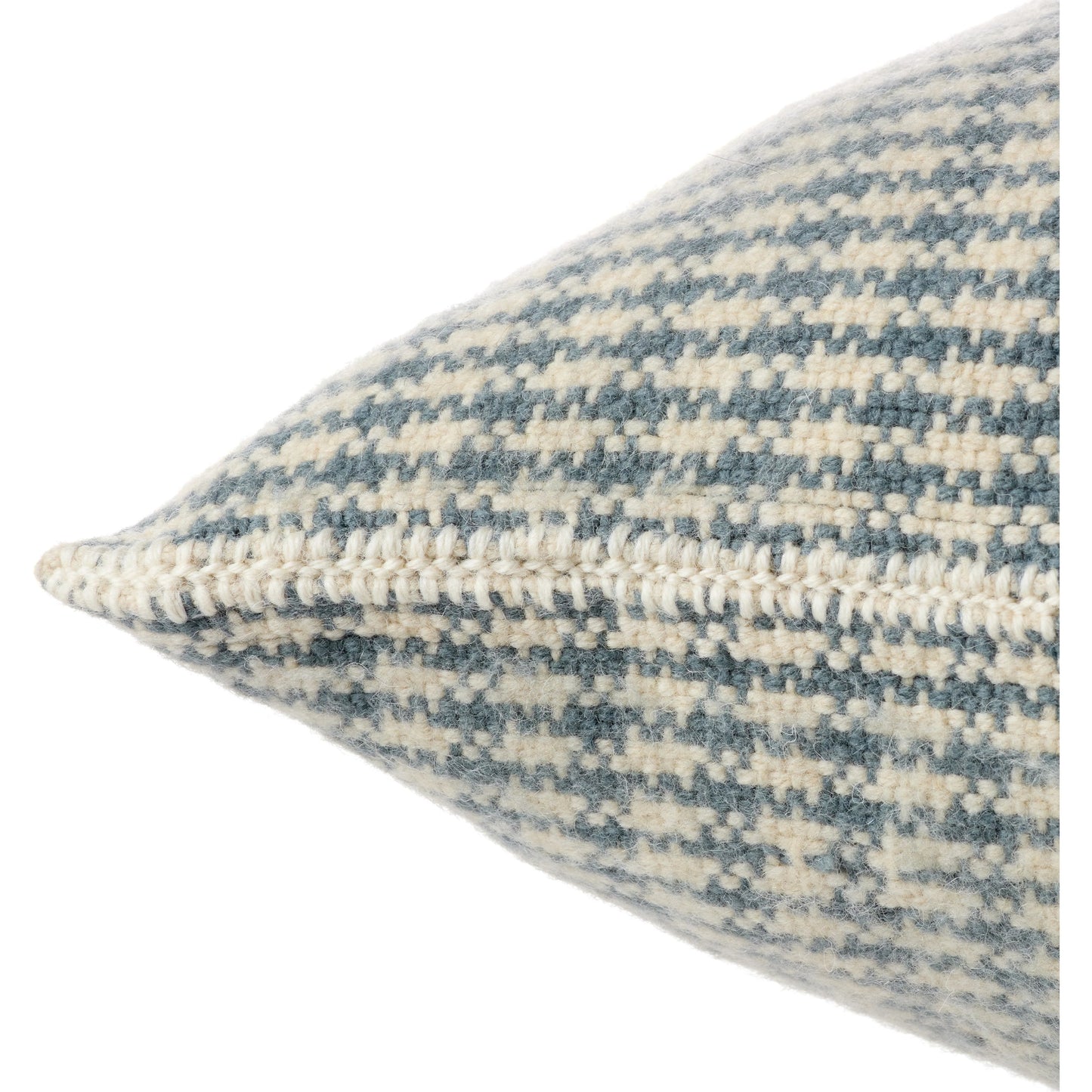 002 SI-2123655,SI-2123656 | Closeup | Margosa MGP16 Pillow by Jaipur Living in green, natural. Made from 100% wool in a modern style.