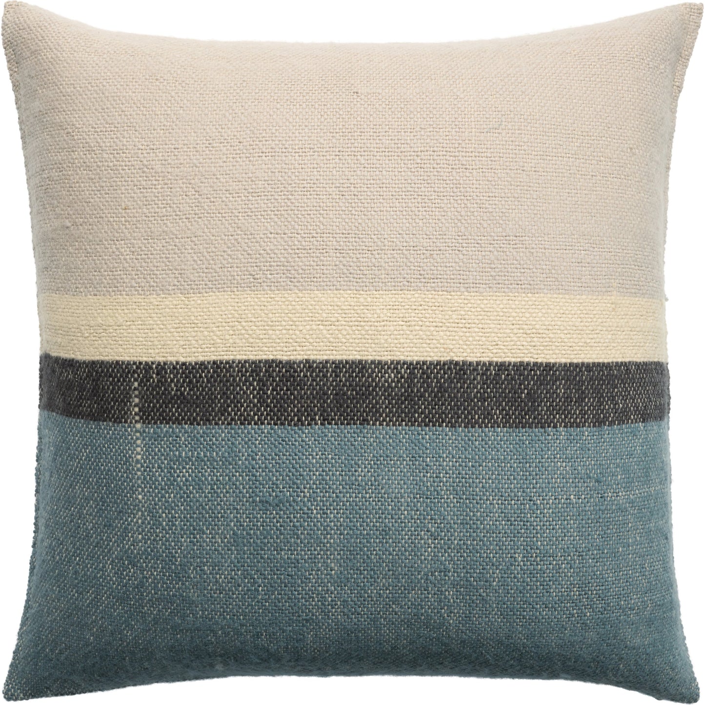 001 SI-2123659,SI-2123660 | Primary Silo | Margosa Belinda Pillow by Jaipur Living in natural, blue. Made from 100% wool in a modern style.