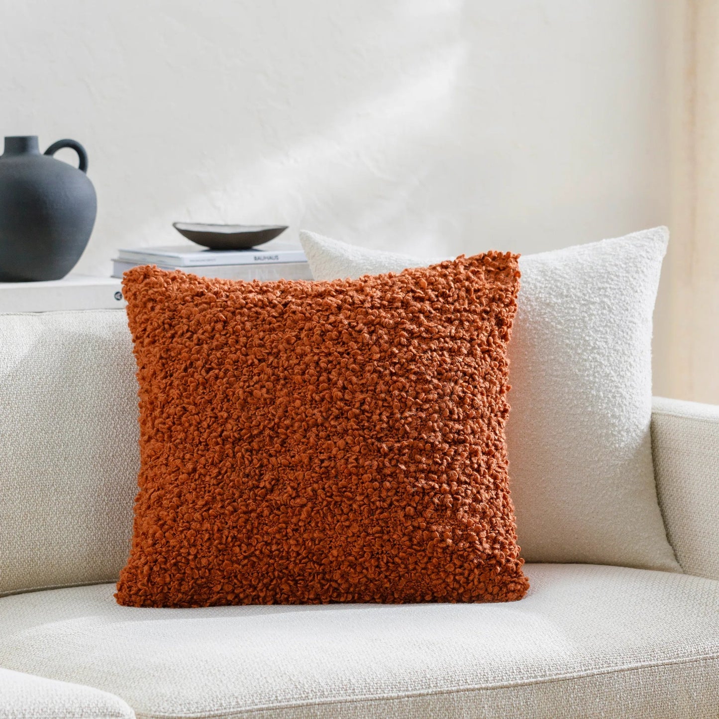002 SI-2045496,SI-2045497 | Lifestyle | Mohave Pillow - 16 by Livabliss in mocha, brown, bronze, light brown, pearl. Made from front: 100% polyester, back: 100% cotton in a modern style.