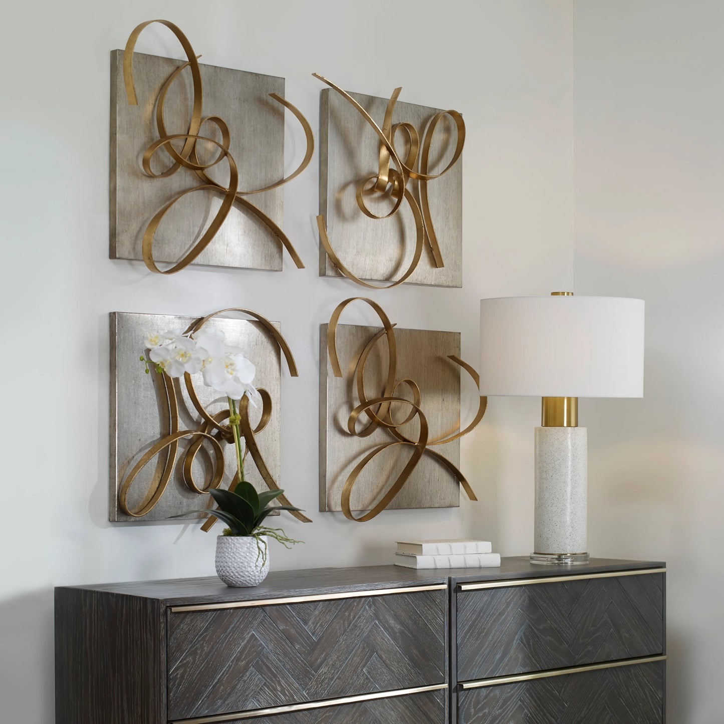 005 S-251721 | Lifestyle | Harmony Metal Wall Art (Set of 2) by Uttermost in multi and metal. Made from metal in a modern style.