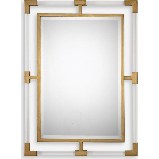 Balkan Wall Mirror by Uttermost in gold. Made from mirror, acrylic, metal, mdf in a modern style.