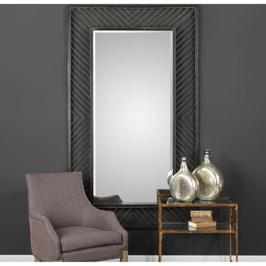Karel Chevron Mirror by Uttermost. Made from metal, glass, mdf in a modern style.