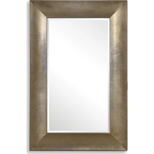 Valenton Champagne Mirror by Uttermost. Made from mirror, pu leather, mdf in a transitional style.