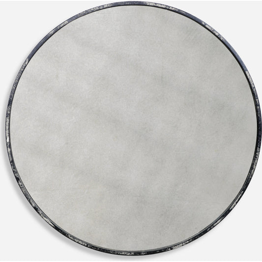 Argand Industrial Round Mirror by Uttermost. Made from metal, mdf, glass in a modern style.