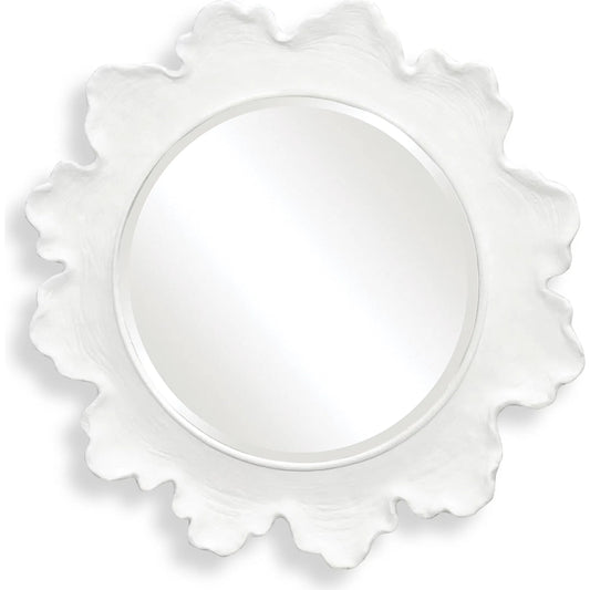 001 SI-1923590 | Primary Silo | Sea Coral Round Mirror by Uttermost in white. Made from resin, glass, mdf in a coastal style.