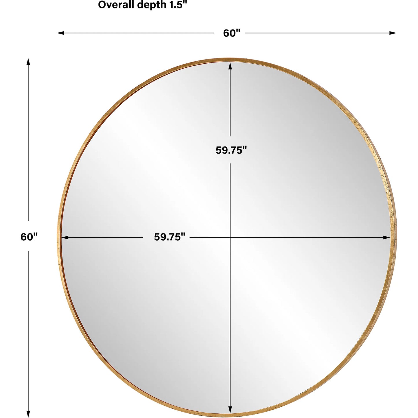 007 SI-2108081 | Unknown | Junius Round Mirror by Uttermost in gold. Made from mirror, mdf, iron in a modern style.