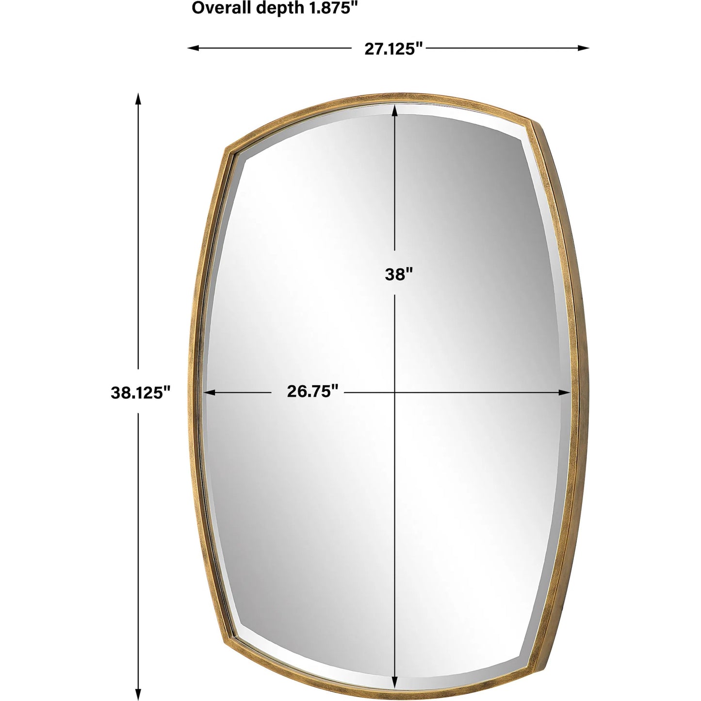 008 SI-2108082 | Unknown | Varenna Vanity Mirror by Uttermost in gold. Made from iron, mirror, mdf in a modern style.