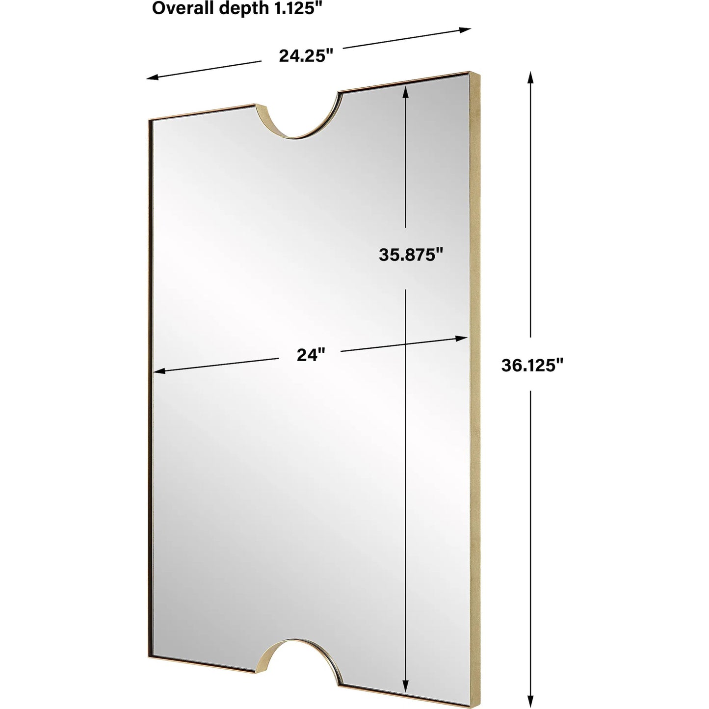 008 SI-2108084 | Unknown | Ticket Vanity Mirror by Uttermost in gold. Made from iron, mirror, mdf in a modern style.