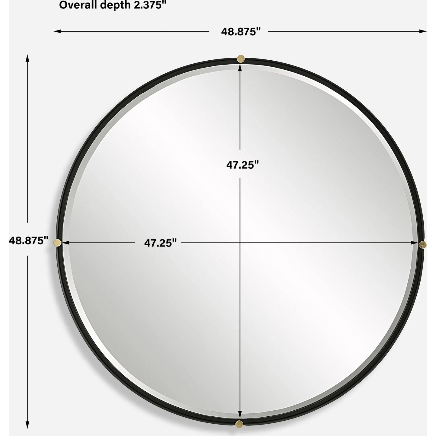 007 SI-2108090 | Unknown | Bonded Round Mirror by Uttermost in gold. Made from iron, mirror, mdf, pine in a modern style.