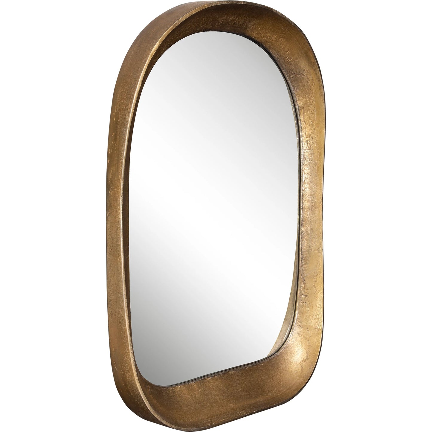 001 SI-2146802 | Primary Silo | Bradano Arch Mirror by Uttermost in brass. Made from cast aluminum, glass, mdf in a modern style.