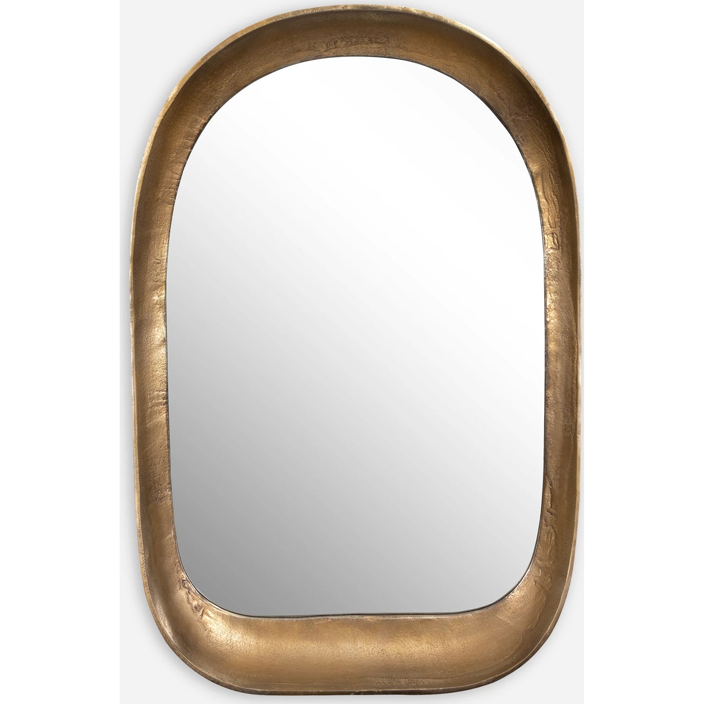 002 SI-2146802 | Additional Silo | Bradano Arch Mirror by Uttermost in brass. Made from cast aluminum, glass, mdf in a modern style.