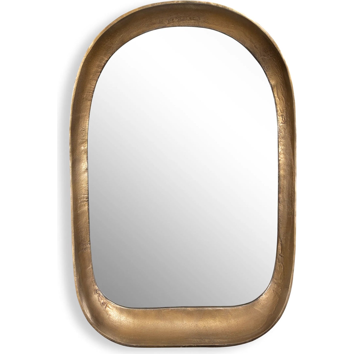 002 SI-2146802 | Primary Silo | Bradano Arch Mirror by Uttermost in brass. Made from cast aluminum, glass, mdf in a modern style.