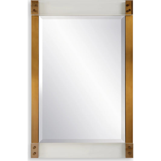 Nera Plated Mirror by Uttermost in brass. Made from stainless steel, acrylic, mirror, mdf in a modern style.