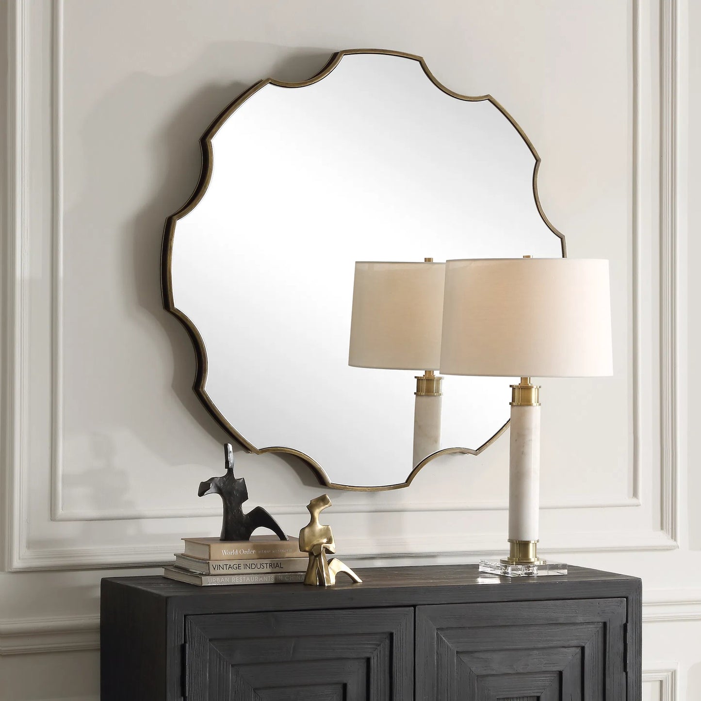 007 SI-2262145 | Lifestyle | Gearing up Mirror by Uttermost in bronze. Made from iron, mirror, mdf in a transitional style.