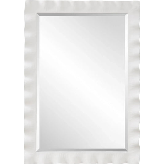 001 SI-2262150 | Primary Silo | Haya Scalloped Mirror by Uttermost in white. Made from mirror, iron, mdf in a transitional style.