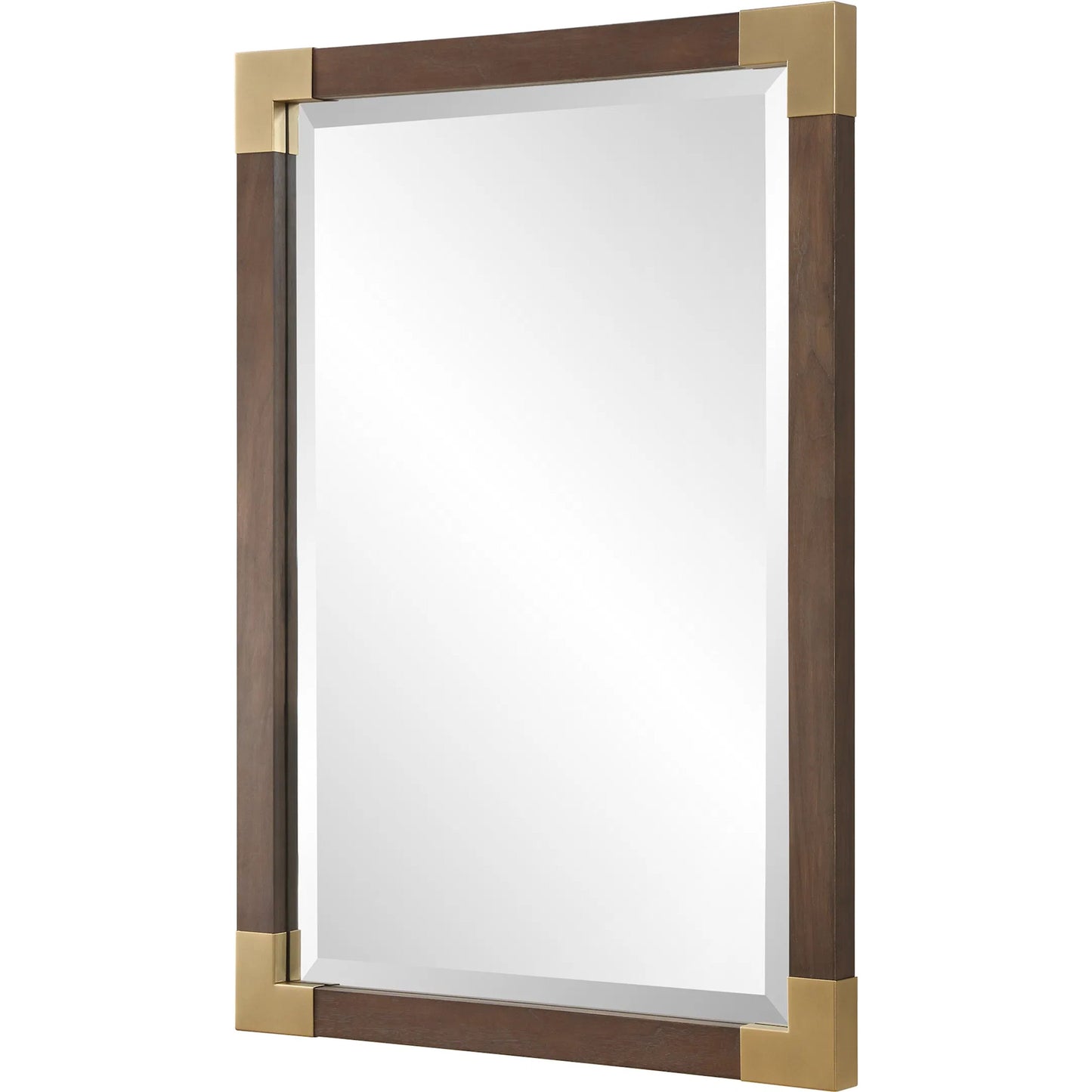 002 SI-2262148 | Additional Silo | Rhea Mirror by Uttermost in gold. Made from mdf, glass, walnut veneer, iron in a unique style.
