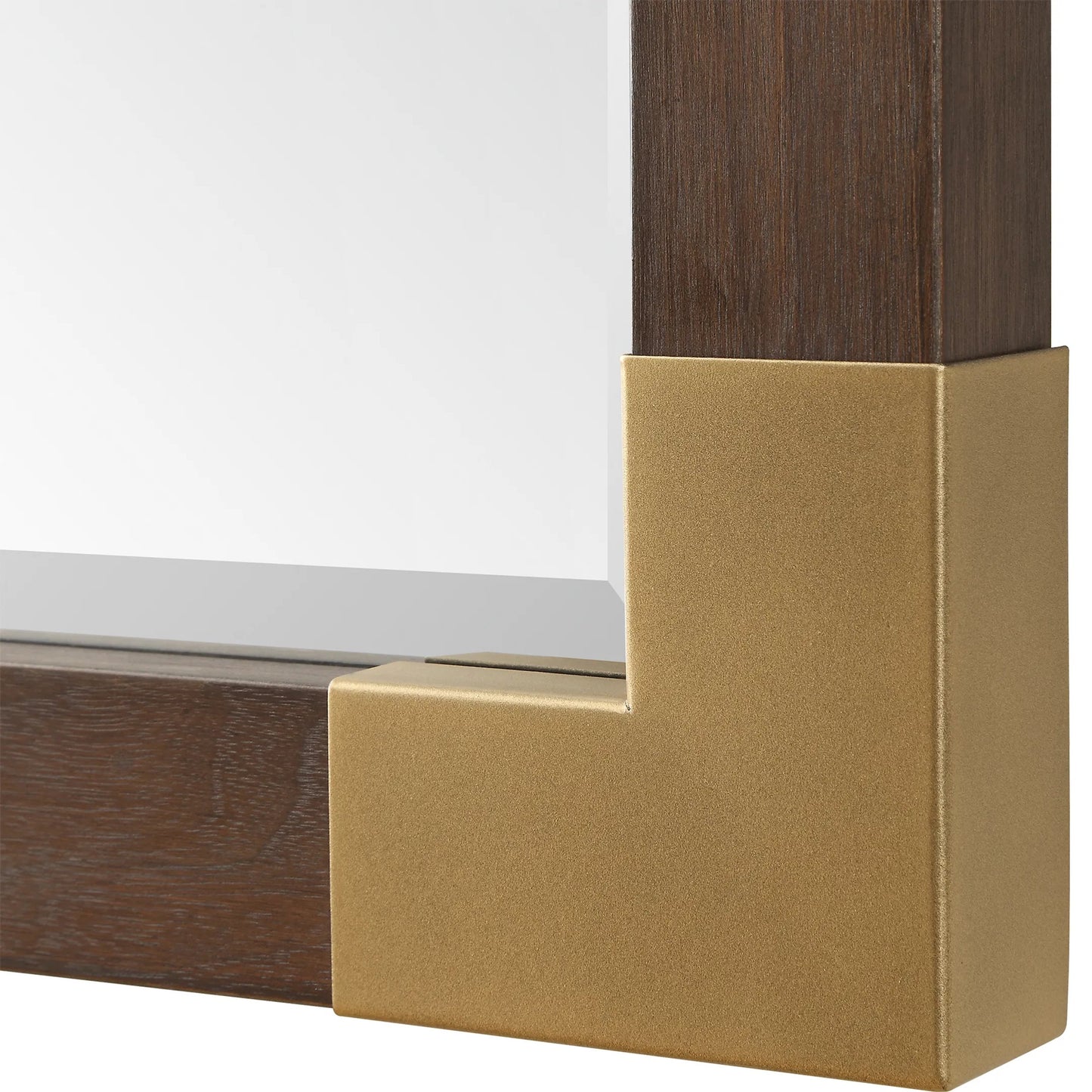 007 SI-2262148 | Lifestyle | Rhea Mirror by Uttermost in gold. Made from mdf, glass, walnut veneer, iron in a unique style.