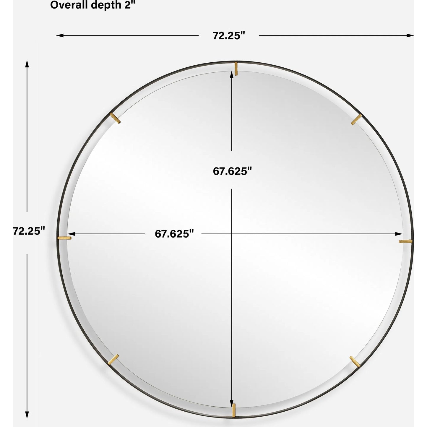 002 SI-2262151 | Lifestyle | Grand Pendulum Round Mirror by Uttermost in gold. Made from iron, mirror, mdf in a transitional style.