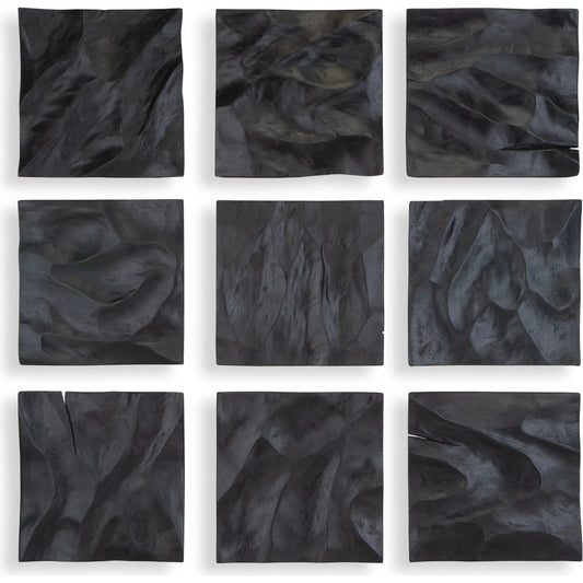 Malosi Wall Decor by Uttermost in black. Made from suar wood in a modern style.