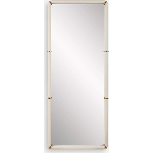 001 SI-2295179 | Primary Silo | Cyprus Dressing Mirror by Uttermost in brass. Made from steel, mirror, mdf, pu leather, aluminum in a transitional style.