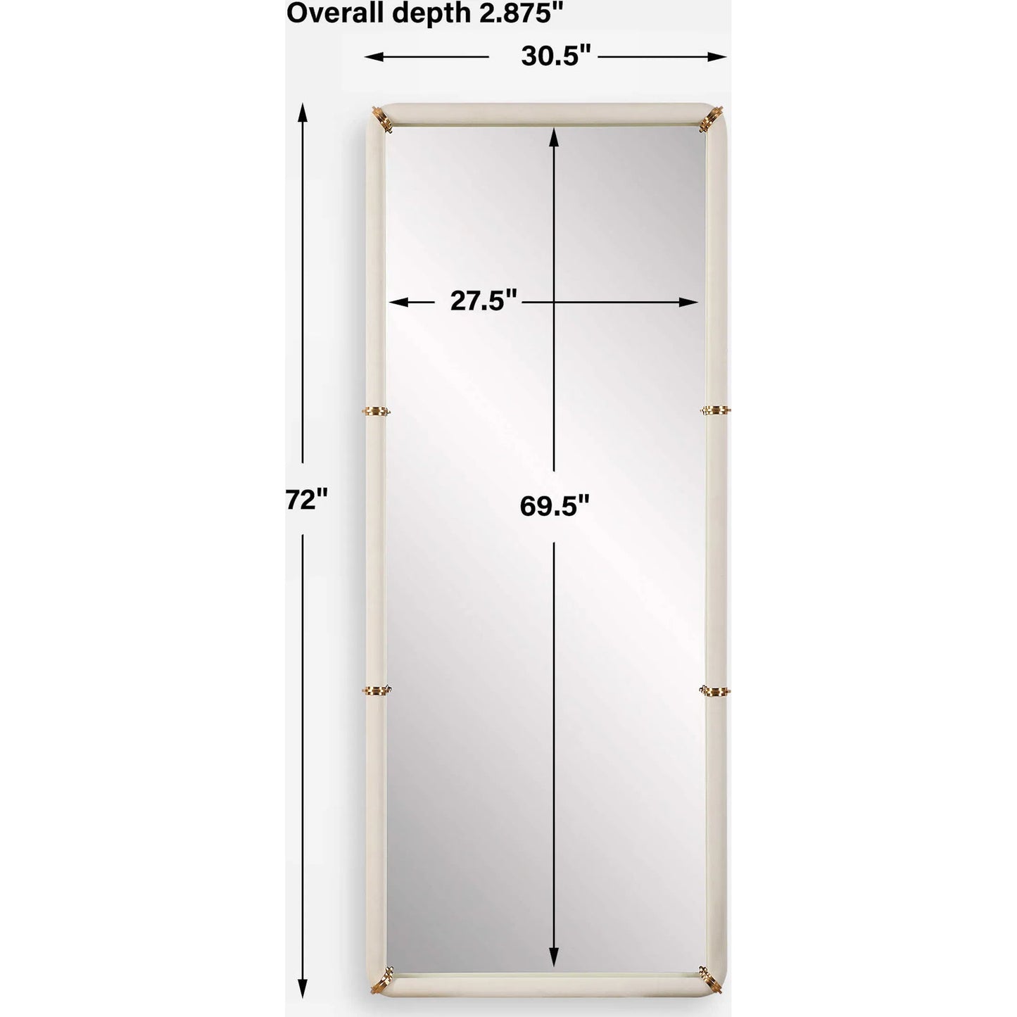 006 SI-2295179 | Unknown | Cyprus Dressing Mirror by Uttermost in brass. Made from steel, mirror, mdf, pu leather, aluminum in a unique style.