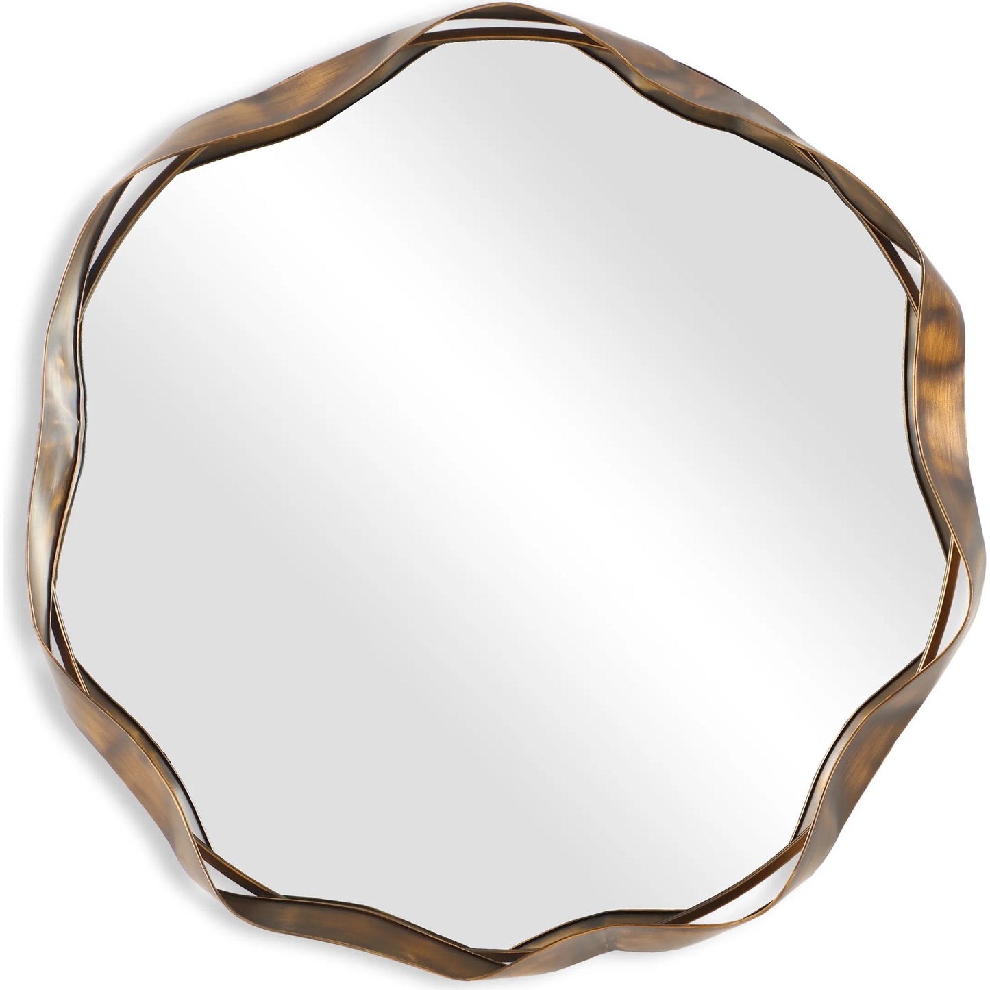 002 SI-2295171 | Primary Silo | Catch the Wave Round Mirror by Uttermost in bronze. Made from mirror, mdf, iron in a unique style.