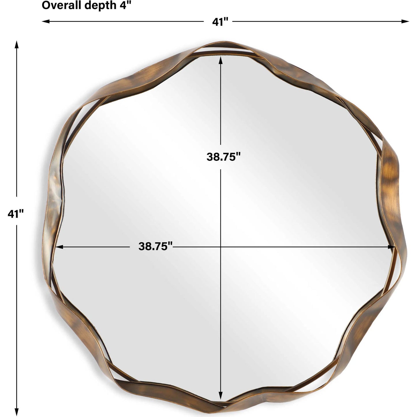 008 SI-2295171 | Unknown | Catch the Wave Round Mirror by Uttermost in bronze. Made from mirror, mdf, iron in a unique style.