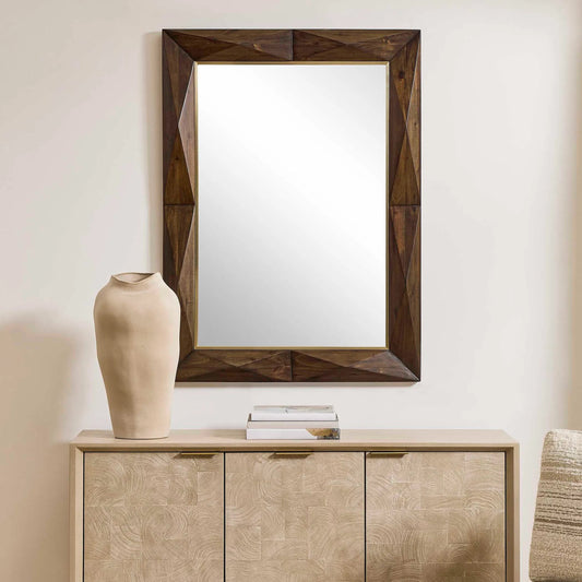 Diamond in the Rough Mirror by Uttermost in dark walnut. Made from acacia, mirror, mdf, ss in a unique style.