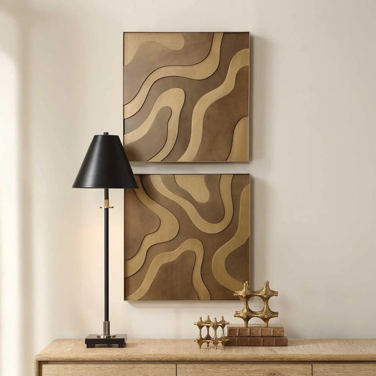 Terrain Wall Decor by Uttermost in brown, gold. Made from mdf, iron in a unique style.