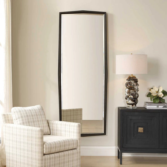 On Point Tall Mirror by Uttermost in black. Made from mirror, mdf in a unique style.