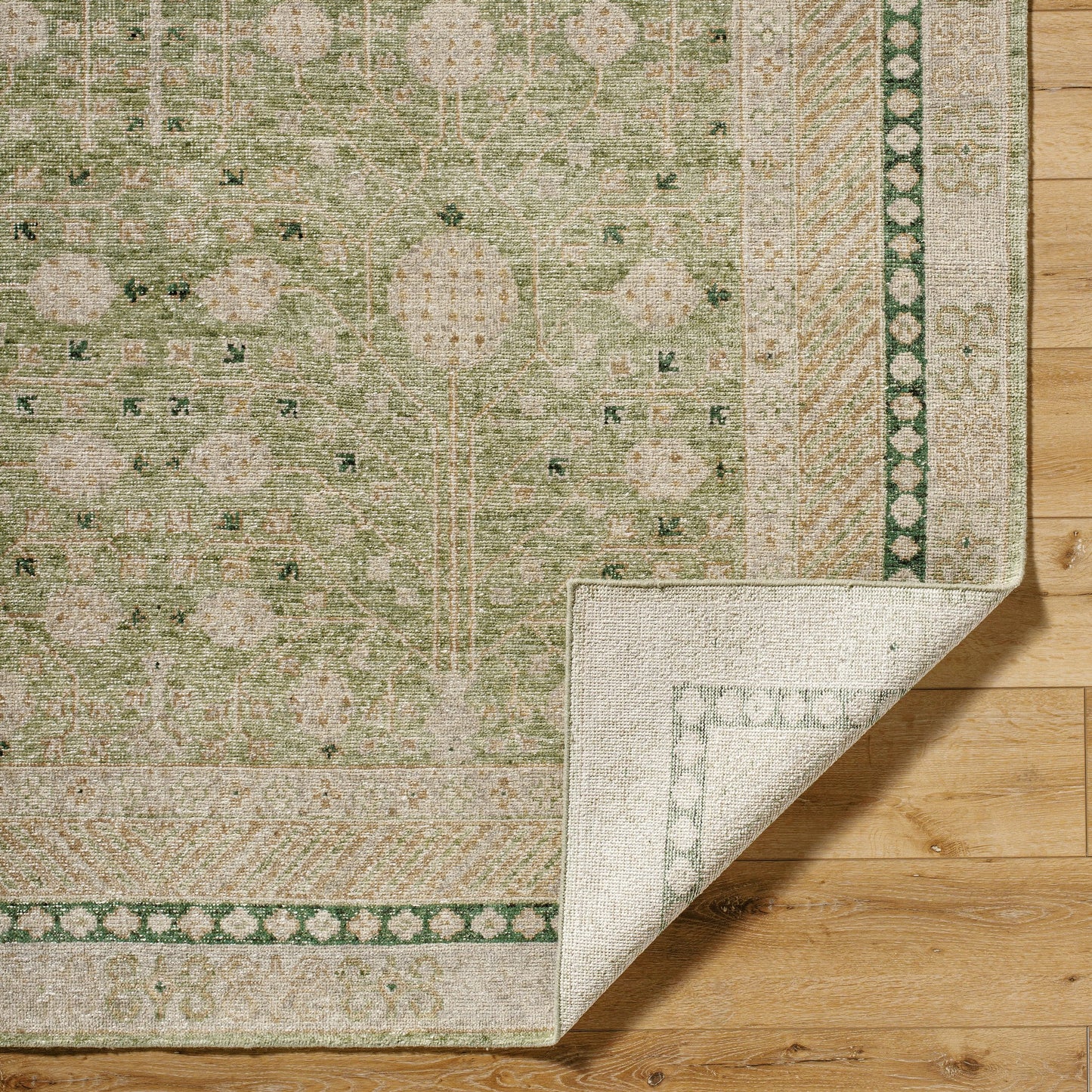 002 SI-2165443,SI-2165444,SI-2165445,SI-2165446,SI-2165447 | Closeup | Marisa Rug - 534659 by Surya in warm grey, ash, sage. Made from wool in a unique style.