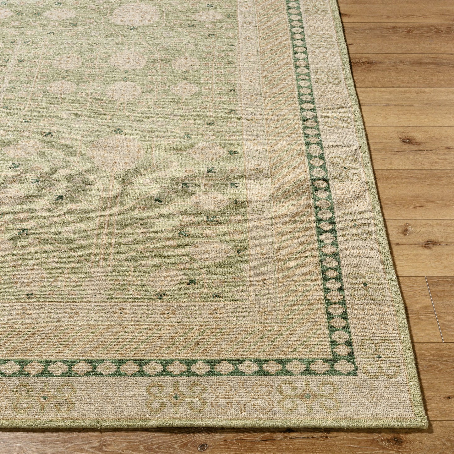 003 SI-2165443,SI-2165444,SI-2165445,SI-2165446,SI-2165447 | Closeup | Marisa Rug - 534659 by Surya in warm grey, ash, sage. Made from wool in a unique style.