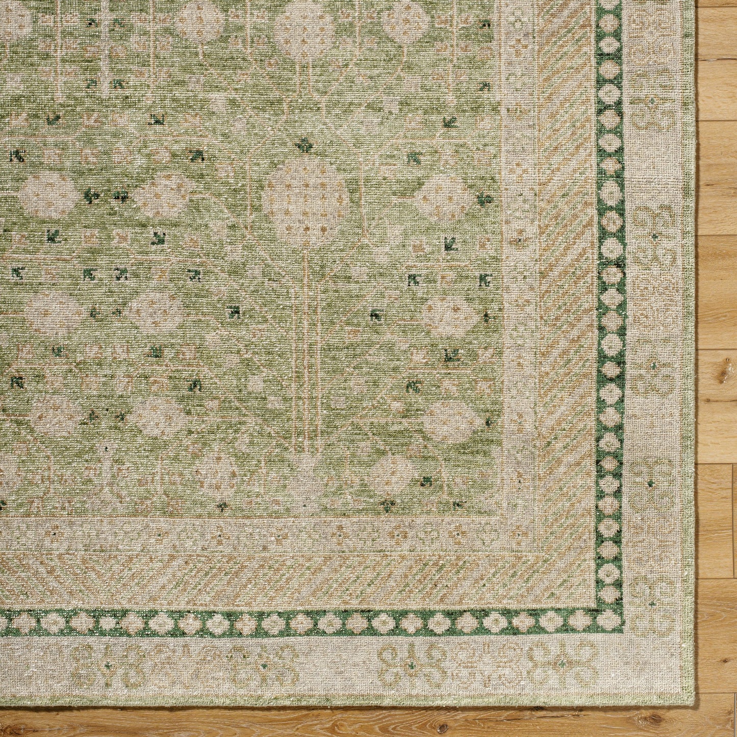 005 SI-2165443,SI-2165444,SI-2165445,SI-2165446,SI-2165447 | Closeup | Marisa Rug - 534659 by Surya in warm grey, ash, sage. Made from wool in a unique style.