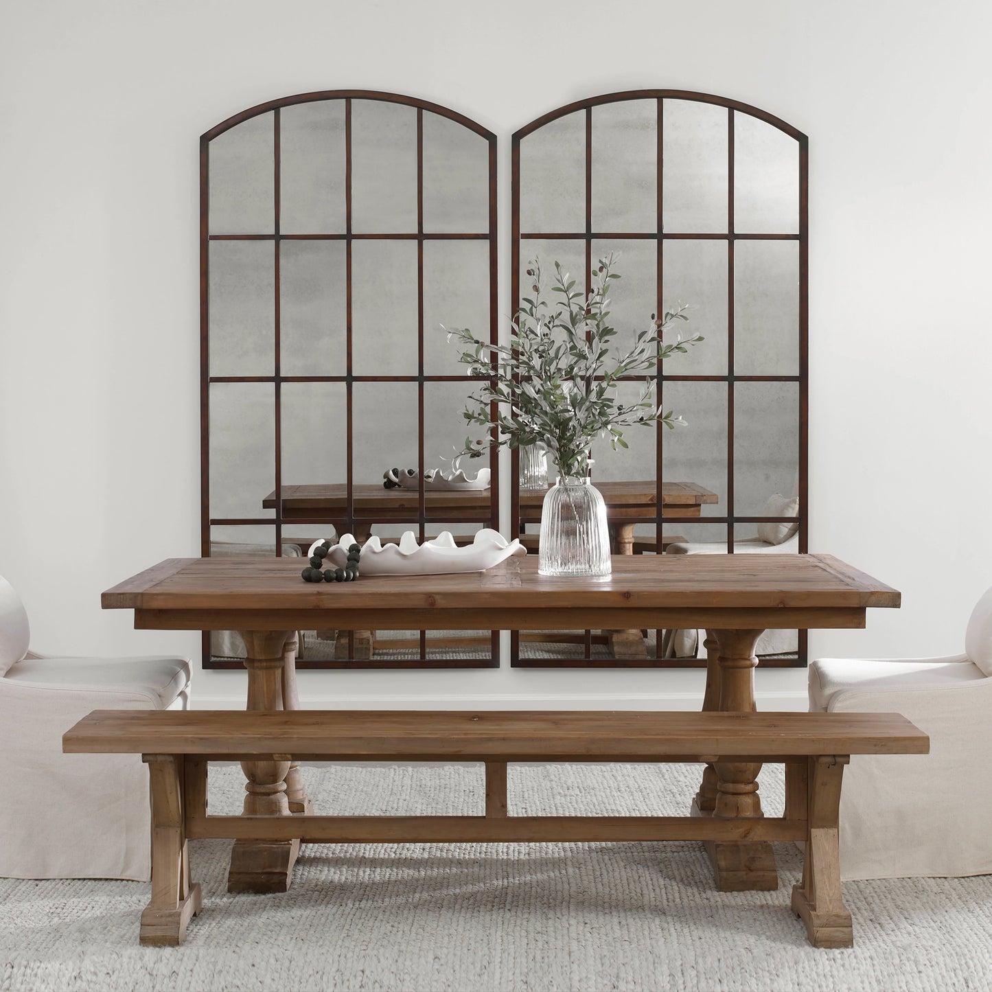 006 SR-897241 | Lifestyle | Amiel Antique Arch Mirror by Uttermost. Made from metal, glass, mdf in a cottage & farmhouse style.