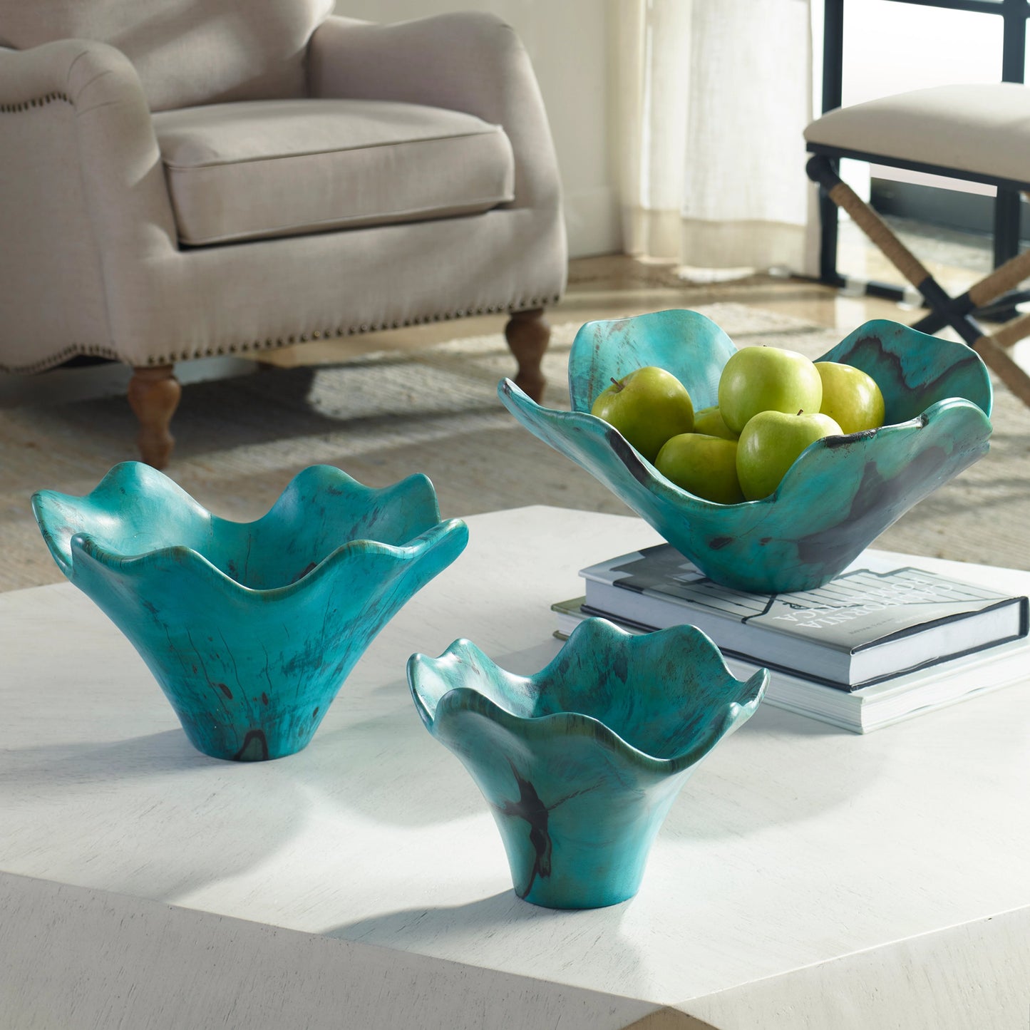 004 SR-388881 | Lifestyle | Teo Wall Art by Uttermost in multi. Made from tamarind wood in a eclectic & global style.