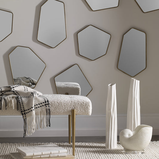 Linneah Modern Mirrors by Uttermost. Made from metal, mdf, glass in a modern style.