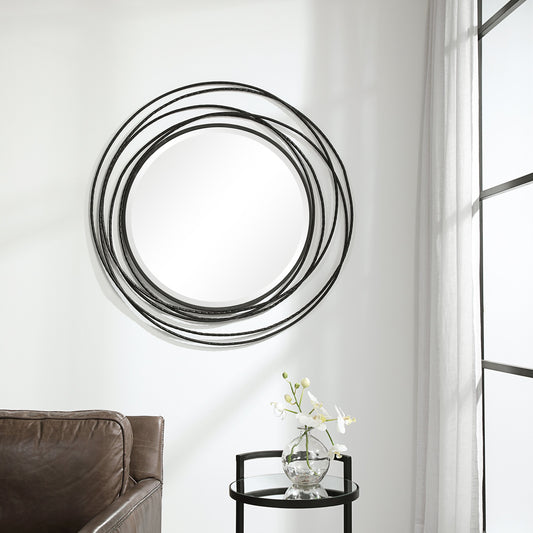 Whirlwind Mirror by Uttermost. Made from iron, mdf, glass in a modern style.