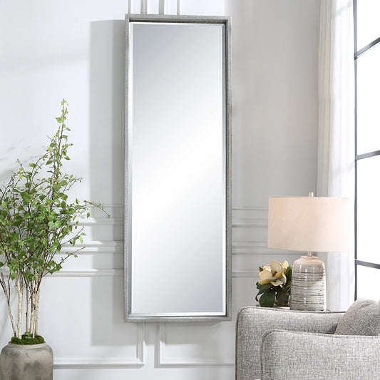 Omega Mirror by Uttermost in silver. Made from pine, mdf, glass in a modern style.