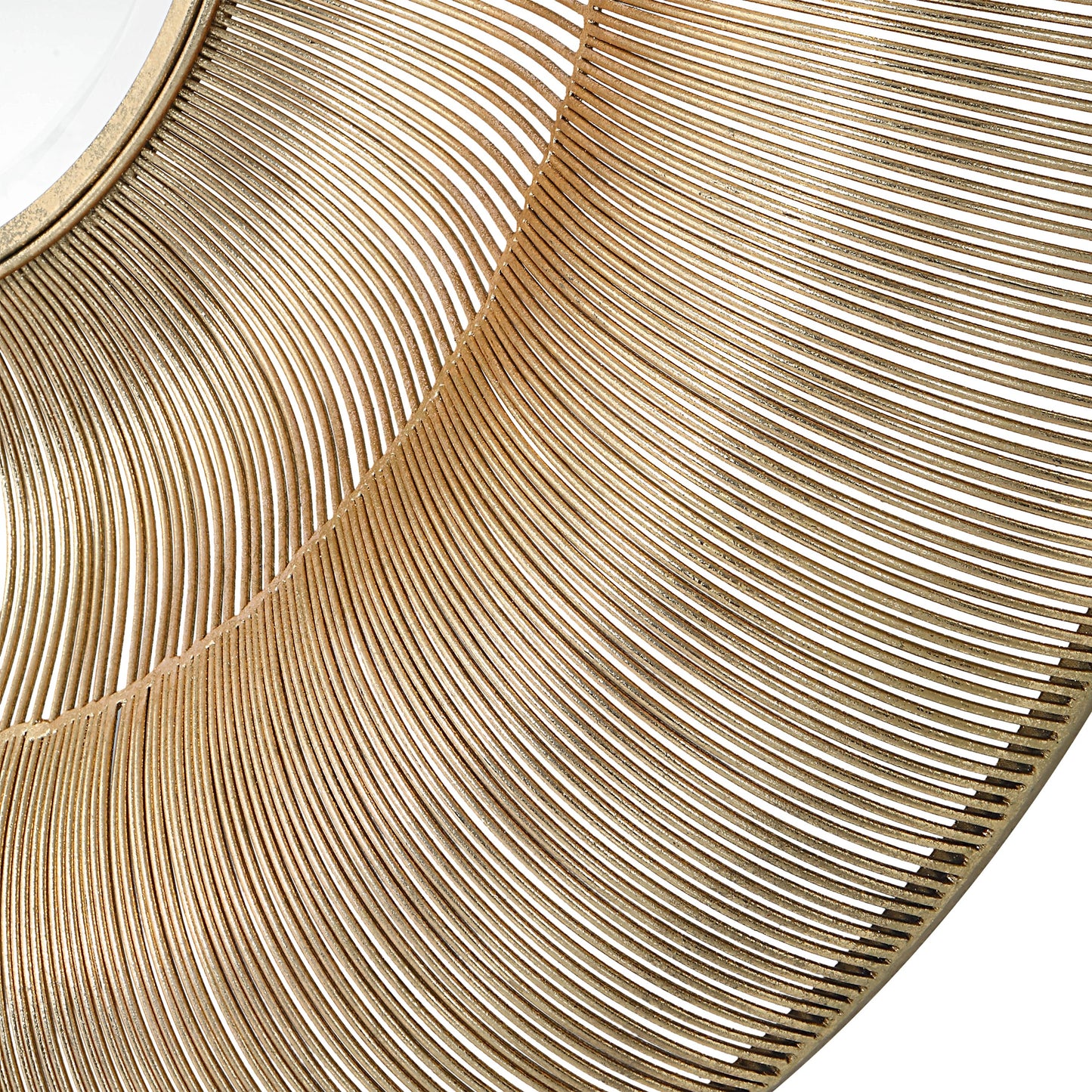 004 SI-1981183 | Closeup | Bauble Round Mirror by Uttermost in antique gold. Made from iron, mirror, mdf in a coastal style.