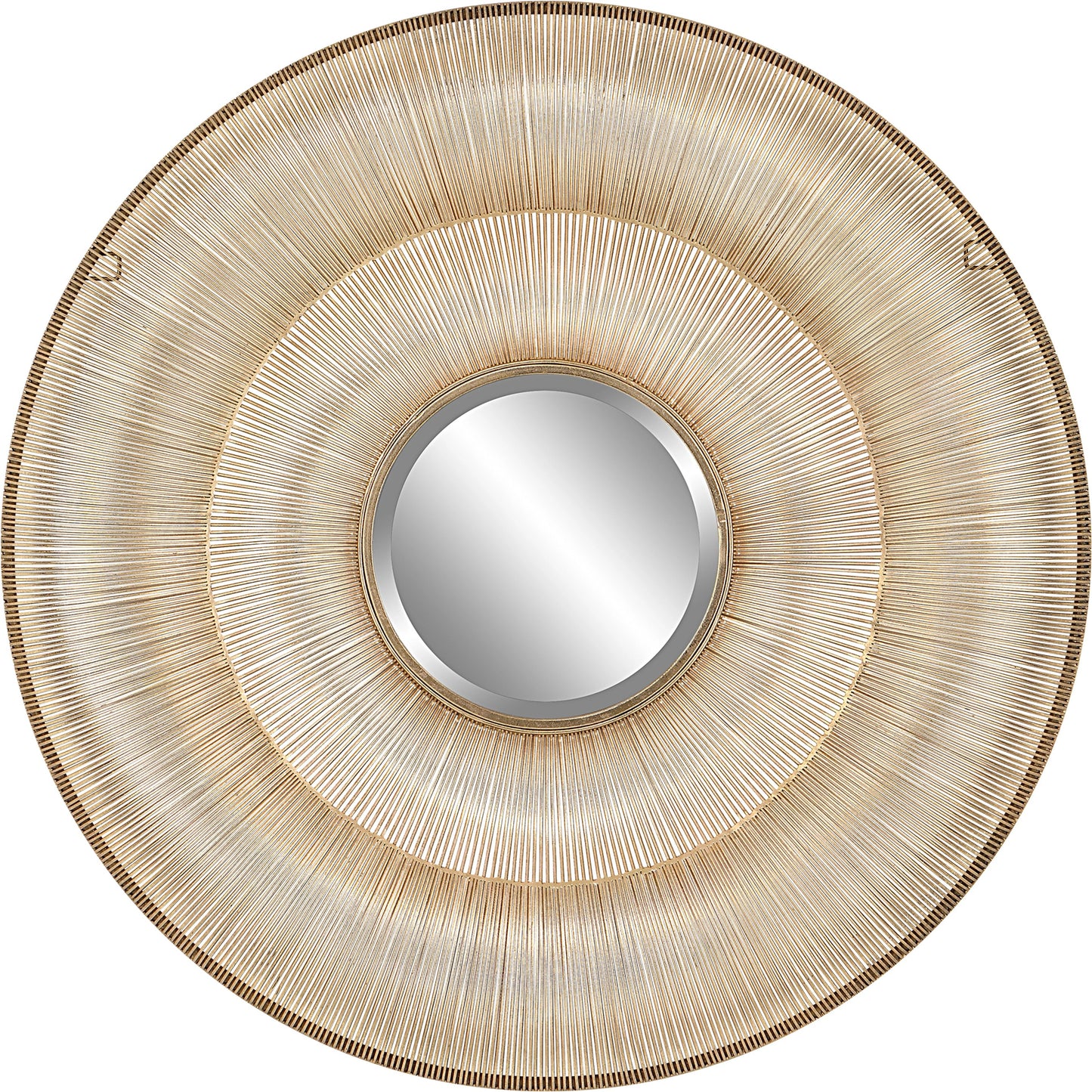 001 SI-1981183 | Primary Silo | Bauble Round Mirror by Uttermost in antique gold. Made from iron, mirror, mdf in a coastal style.