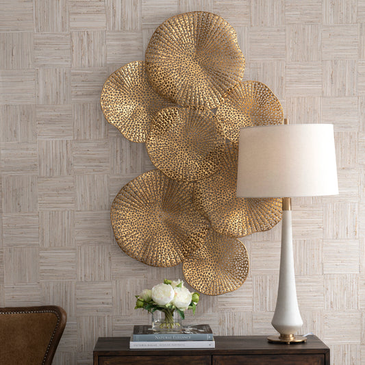 Ripley Metal Leaf Wall Art by Uttermost. Made from iron in a modern style.