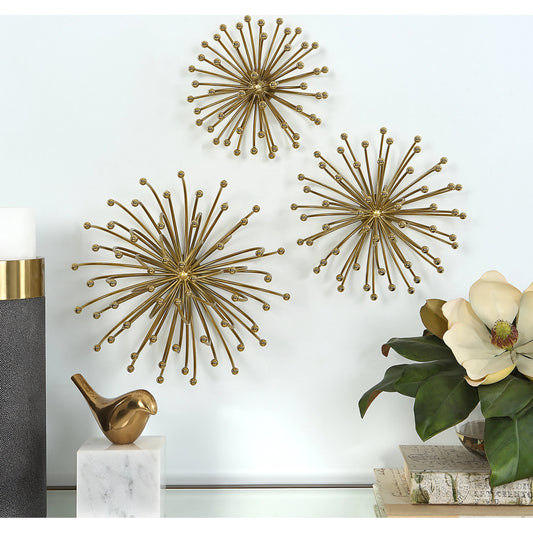 Aga Wall Decor by Uttermost in gold. Made from metal in a modern style.