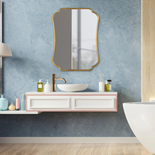 Athena Mirror by Uttermost in brass. Made from stainless steel, mirror, mdf in a modern style.
